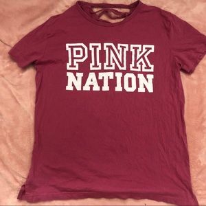 Pink nation Shirt w/ strappy back
